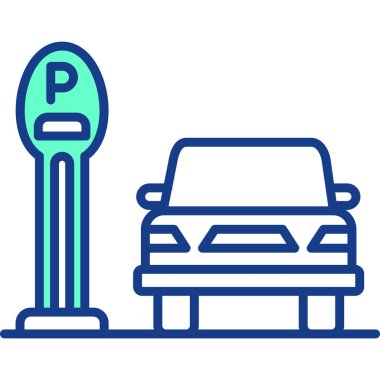 Trafik park simgesi vektör illüstrasyon tasarımı