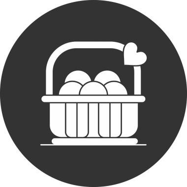 Bir sepet simgesinin vektör illüstrasyonu