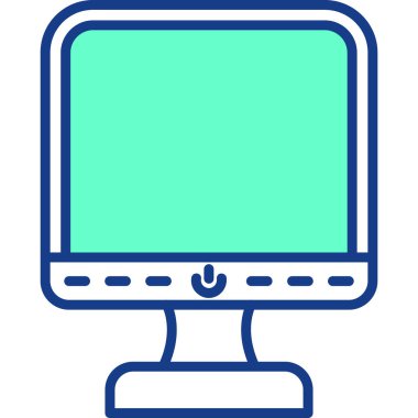 bilgisayar monitörü web simgesi, basit vektör illüstrasyonu