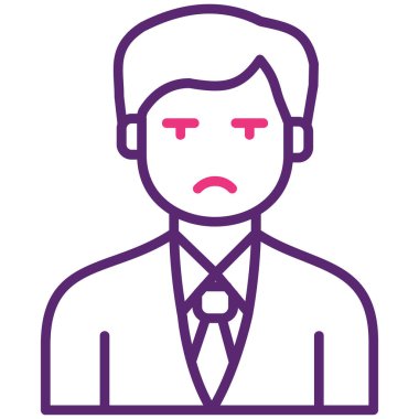 Üzgün yüz vektör çizimi tasarımı olan iş adamı