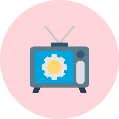 Televizyon. Web simgesi basit illüstrasyon