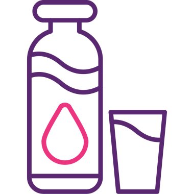 Ana hatlarıyla bir şişe su simgesi