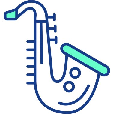 Saksafon. Web simgesi basit illüstrasyon