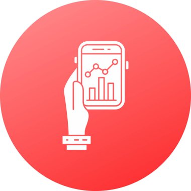Grafik simgesi olan bir akıllı telefonun vektör çizimi