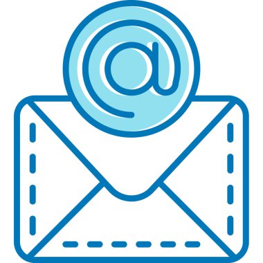 e- posta ileti mektup simgesi. Mavi özet biçimi vektörü