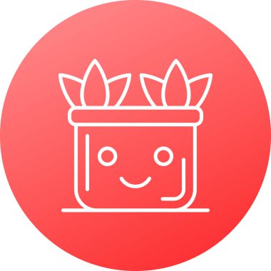 bir saksı, bir saksı bitki ikonu, basit bir illüstrasyon