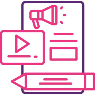 video. Web simgesi basit illüstrasyon