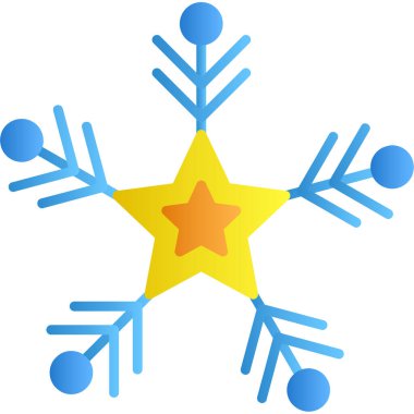 Yılbaşı ağacı ikonlu vektör yıldızı. Noel süslemesi