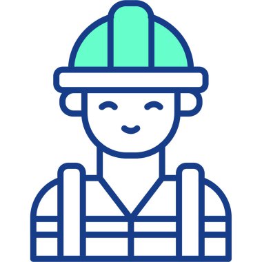 İşçi. Web simgesi basit illüstrasyon