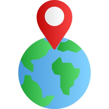 Kırmızı konumu olan bir harita işaretçisi. vektör illüstrasyonu