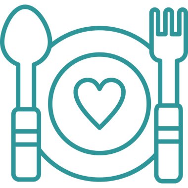 çatal, bıçak, çatal, bıçak simgesi, basit vektör çizimi