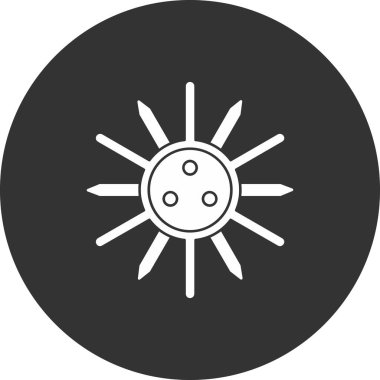 Güneş. Web simgesi vektör illüstrasyonu
