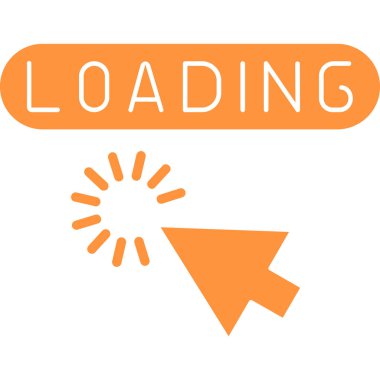 Web ve mobil için beyaz arkaplanda izole edilmiş vektör simgesi yükleniyor