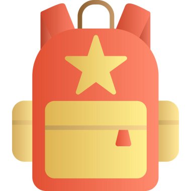 sırt çantası simgesi karikatürü, renkli tasarım