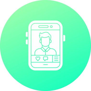 Kalbi ve akıllı telefonu olan bir adamın vektör çizimi