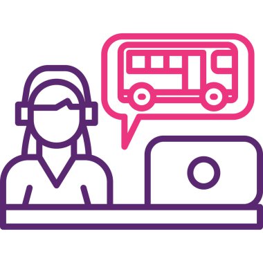 Otobüs vektör illüstrasyonlu otobüs sürücüsü