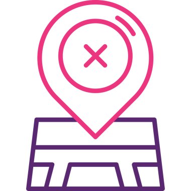 Harita konumu pin vektör simgesi. Uygulamalar ve web tasarımı için düz biçim.