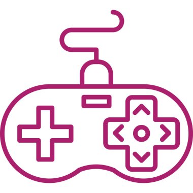 oyun konsolu joystick simgesi ana hat biçiminde