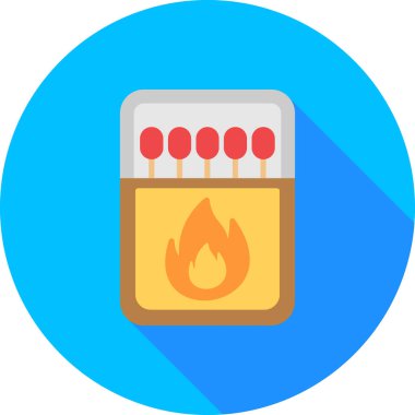 Yanan bir alevin vektör simgesi. düz biçim