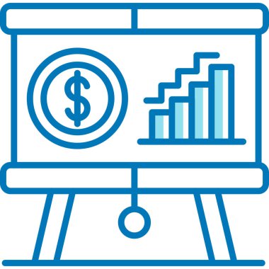 Dolar büyüme simgesi, vektör illüstrasyonu