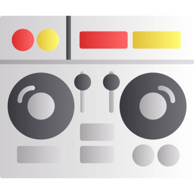 müzik çalar düz simge, vektör, illüstrasyon