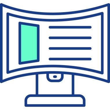 Monitör. Web simgesi basit illüstrasyon