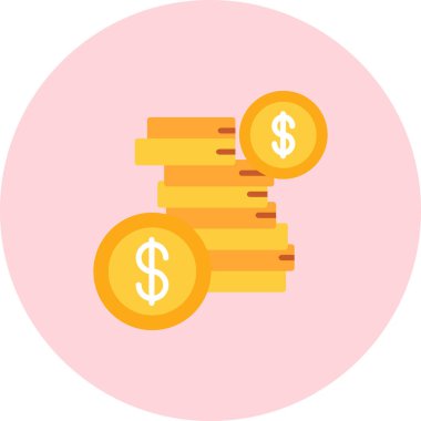 Dolar. Web simgesi basit illüstrasyon