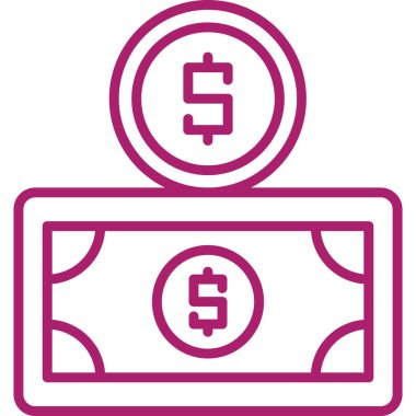 Dolar. Web simgesi basit illüstrasyon