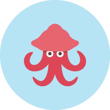 Sevimli ahtapot hayvan simgesi