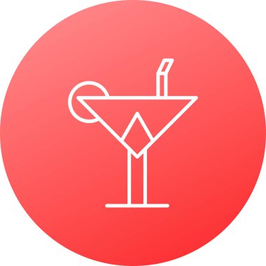 Kokteyl web simgesi, vektör çizim