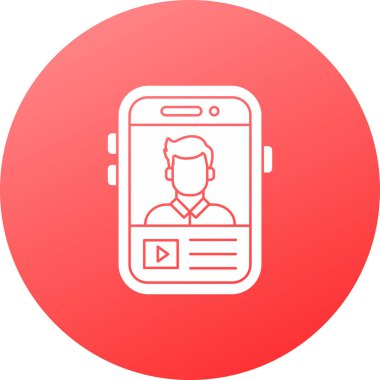 Akıllı telefon ve kulaklık ikonuna sahip beyaz çizgili akıllı saat beyaz arka planda izole edilmiş. Kırmızı daire düğmesi. vektör illüstrasyonu