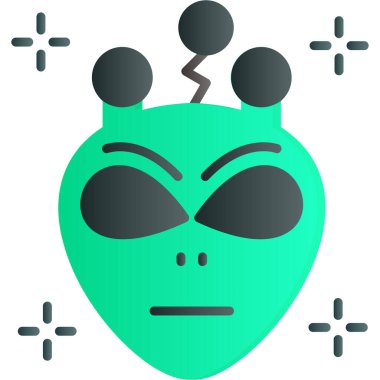 Uzaylı kafası düz simgesi