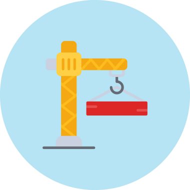 İnşaat vinç renkli vektör simgesi