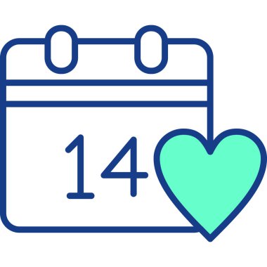 takvim vektör illüstrasyonlu kalp