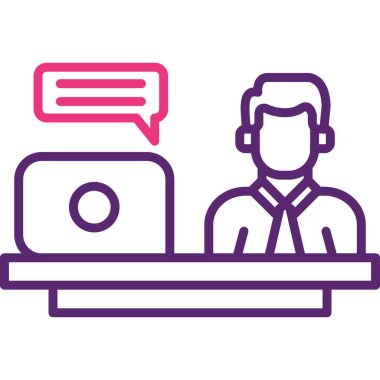 Çevrimiçi konferans. Basit illüstrasyon