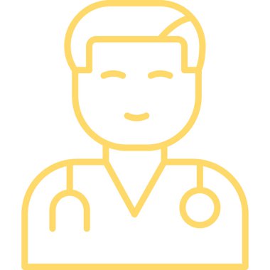 Doktor. Web simgesi basit illüstrasyon