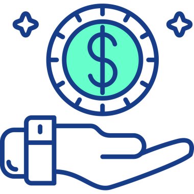 Dolu para dolar el simgesi - taslak biçimi