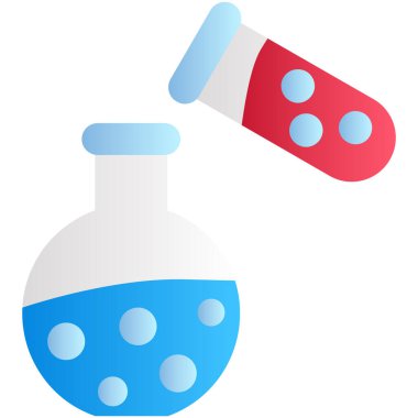 Laboratuvar ve laboratuvar işaretlerinin vektör tasarımı. Stok için test ve matara vektör simgesi.