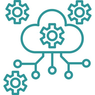 Bulut hesaplama vektör çizgisi simgesi düzenlenebilir