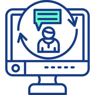 İnternet sohbet mesajı simgesi ana hatlar biçiminde