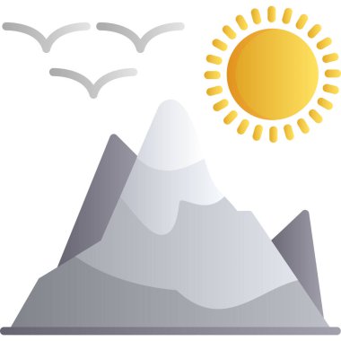 dağ simgesi, vektör illüstrasyonu