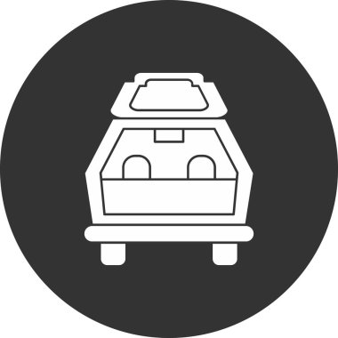 Bir araba simgesinin vektör illüstrasyonu