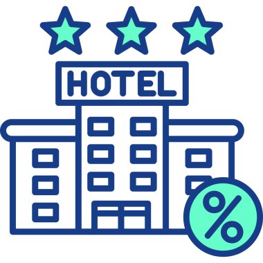 Otelde. Web simgesi basit illüstrasyon