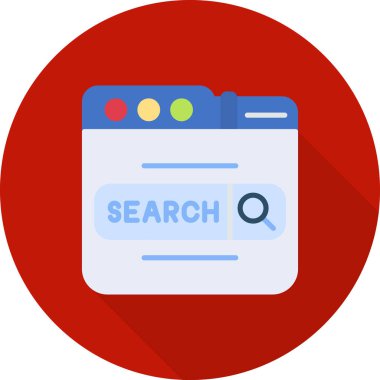 Düz simge, vektör illüstrasyonunu ara