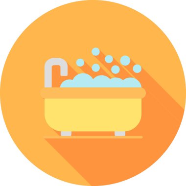 Banyo yassı simgesi, vektör çizimi