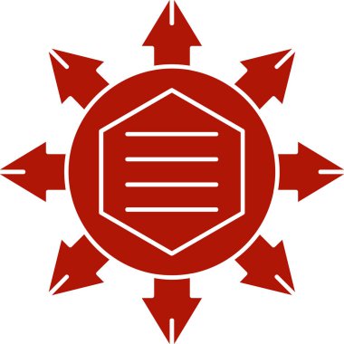 vektör biçiminde kırmızı altıgen simgesi