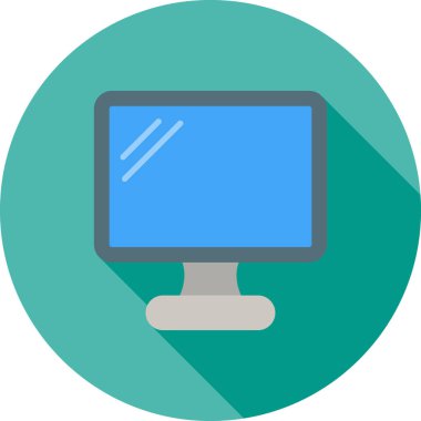 Bilgisayar monitörü. Web simgesi basit illüstrasyon