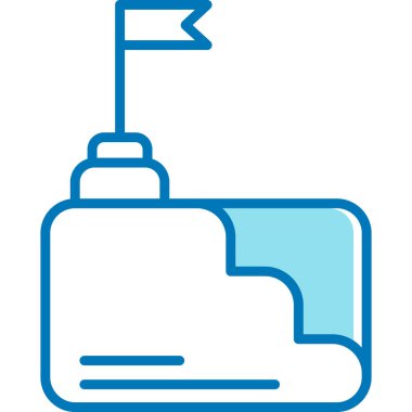 boya fırçası ikonu. Vektör biçimi yuvarlak açıları, kobalt rengi ve beyaz arkaplanı olan düz ikonik semboldür.