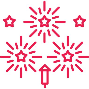 Havai fişek simgesi beyaz arkaplanda izole edildi