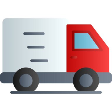 Dağıtım minibüsü çizimi beyaz arkaplanda izole edildi. Van simgesinin düz stil tasarımı